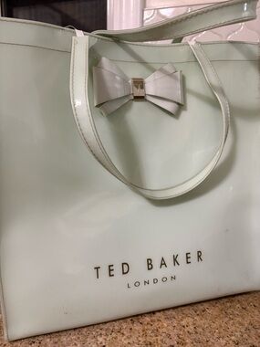 Ted Baker Mint Green Patent Tote with Signature Bow